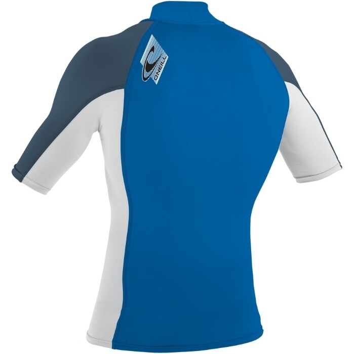 2024 O'Neill Youth Premium Skins Short Sleeve Turtleneck Lycra Vest 4520 - Ocean / White / Copen Blue